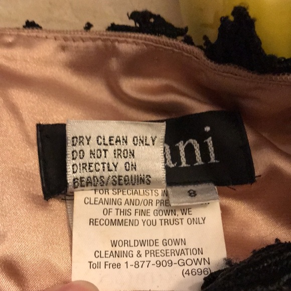 Jovani Black Beaded Silk & Lace Dress - Picture 14 of 15